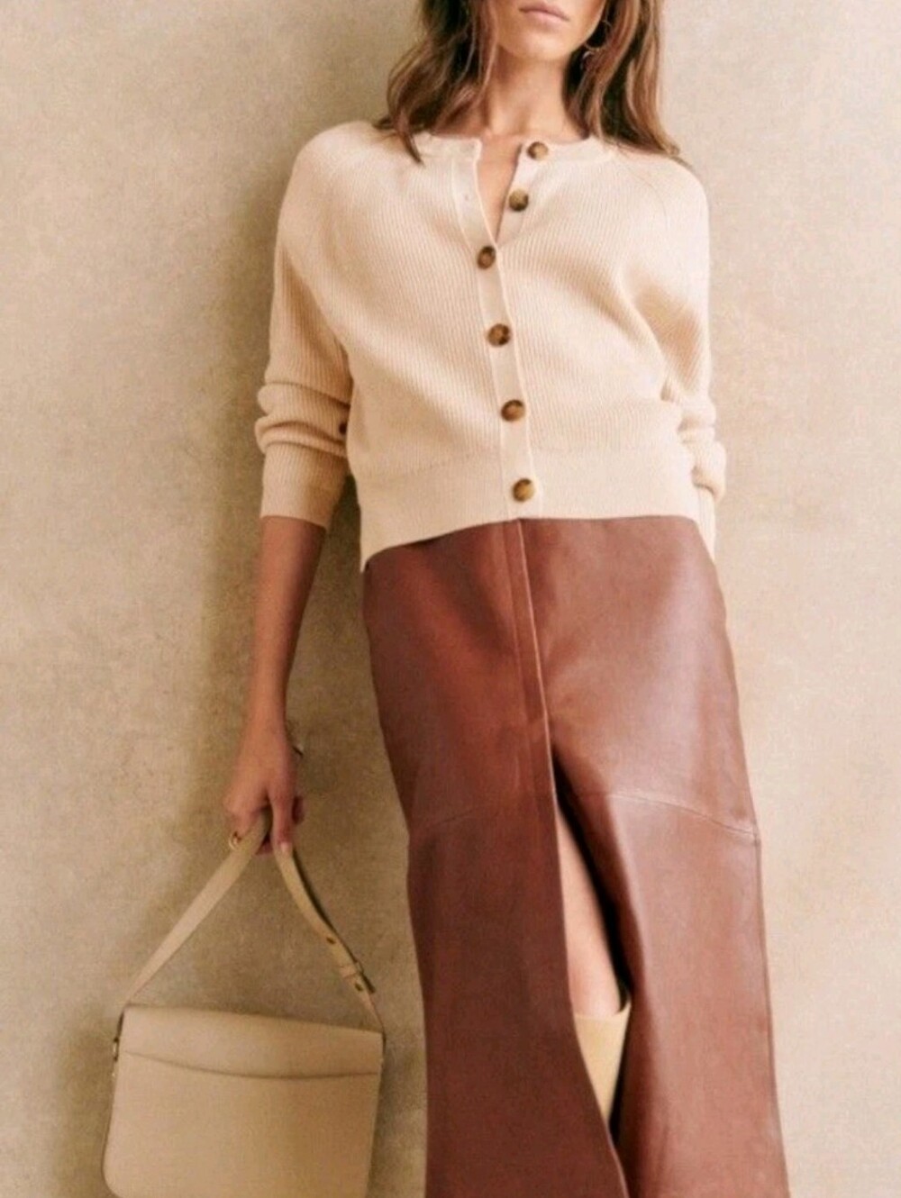 Sezane Sonnie Cardigan In Cream, Size Small - Picture 4 of 15